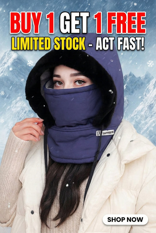 Plush-lined Thickened Thermal Hat with Face Mask